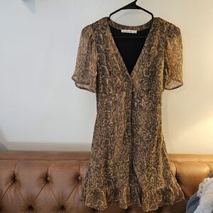 Abercrombie & Fitch small brown and black snake print dress